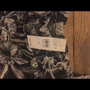 LOFT Fluid Tropical Print Pants